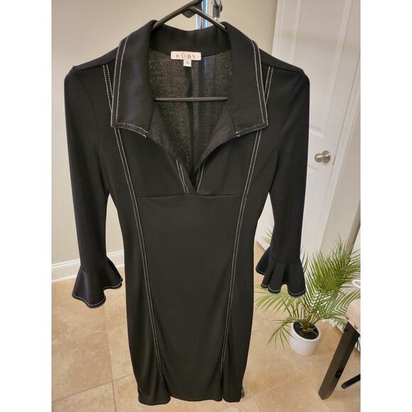 RUBY Black midi length dress size small - Picture 2 of 3